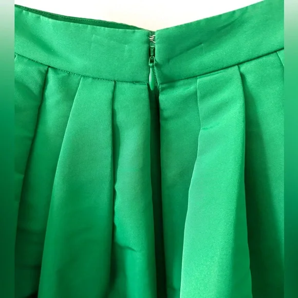 Alexander McQueen Green Gathered Polyfaille Midi Skirt - Size IT 38/US 2 - Picture 8 of 10